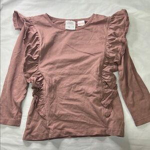 Zara (2-3yrs) Dusty Pink Ruffle Sleeve Top